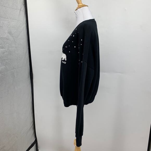 Wildfox Coca Cola Sweatshirt Womens S Small Fleece Lined Bears Holiday Oversized - Picture 4 of 11